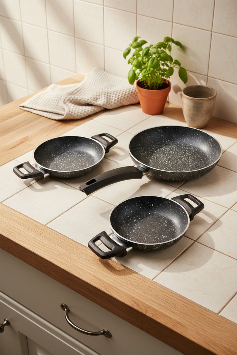 Bernardo Athelas 3-Piece Pan and Saucepan Set Black (Made in Turkey) - Image 2